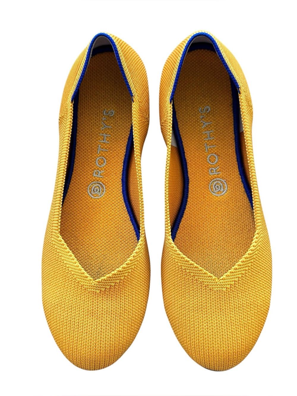 Rothys Ballet Flats Lemondrop Lemon Drop Round Toe Yellow Marigold Size 10 CLEAN